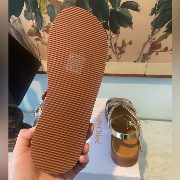 NEW See by Chloé Sansa Woven Strap Platform Sandals Size 7.5 - Picture 6 of 6